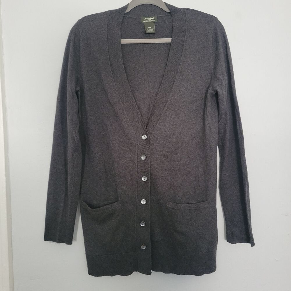 Eddie Bauer V-Neck Button Front Cardigan | M